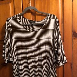 Jones New York Black and White Stripe shirt.